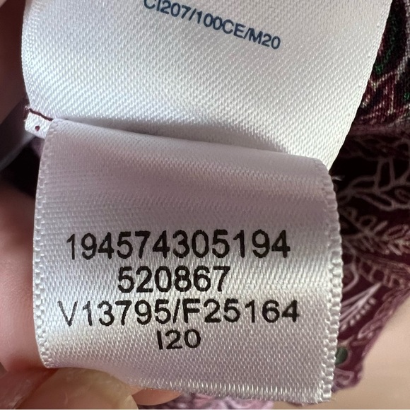 LANDS’ END Burgundy Floral Pleated Tunic Top Womens Boho Peasant Lagenlook Sz 1X - Picture 11 of 12